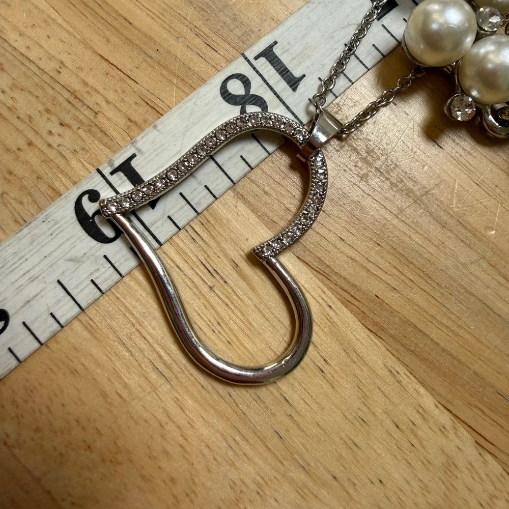 Romantic Pearlcore Y2K‎ Aesthetic Silver Necklace Lot of 3 from Unbranded